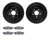 8202-54005 Drilled/Slotted Rotors w/Heavy-Duty Brake Pads Kit [Silver], 2011-2019 Ford/Lincoln/Mercury/Mazda, Position: Front - image 1