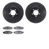 8202-55005 Drilled/Slotted Rotors w/Heavy-Duty Brake Pads Kit [Silver], 2003-2005 Ford/Lincoln/Mercury/Mazda, Position: Front - image 1