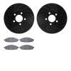 8202-56035 Drilled/Slotted Rotors w/Heavy-Duty Brake Pads Kit [Silver], 2003-2011 Ford/Lincoln/Mercury/Mazda, Position: Front - image 1