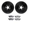 8202-63002 Drilled/Slotted Rotors w/Heavy-Duty Brake Pads Kit [Silver], 2012-2018 Mercedes-Benz, Position: Front - image 1