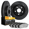 8202-66006 Drilled/Slotted Rotors w/Heavy-Duty Brake Pads Kit [Silver], 1982-1983 GM, Position: Front - image 1