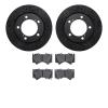 8202-76007 Drilled/Slotted Rotors w/Heavy-Duty Brake Pads Kit [Silver], 2008-2021 Lexus/Toyota/Scion, Position: Front - image 1