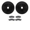 8202-99079 Drilled/Slotted Rotors w/Heavy-Duty Brake Pads Kit [Silver], 1973-1985 Ford/Lincoln/Mercury/Mazda, Position: Front - image 1