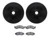8202-99080 Drilled/Slotted Rotors w/Heavy-Duty Brake Pads Kit [Silver], 1986-1993 Ford/Lincoln/Mercury/Mazda, Position: Front - image 1