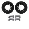 8202-99089 Drilled/Slotted Rotors w/Heavy-Duty Brake Pads Kit [Silver], 1980-1994 Ford/Lincoln/Mercury/Mazda, Position: Front - image 1
