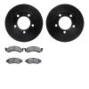 8202-99091 Drilled/Slotted Rotors w/Heavy-Duty Brake Pads Kit [Silver], 1986-1993 Ford/Lincoln/Mercury/Mazda, Position: Front - image 1