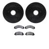 8202-99093 Drilled/Slotted Rotors w/Heavy-Duty Brake Pads Kit [Silver], 1983-1992 Ford/Lincoln/Mercury/Mazda, Position: Front - image 1