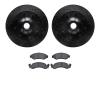 8202-99097 Drilled/Slotted Rotors w/Heavy-Duty Brake Pads Kit [Silver], 1980-1985 Ford/Lincoln/Mercury/Mazda, Position: Front - image 1