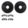8202-99103 Drilled/Slotted Rotors w/Heavy-Duty Brake Pads Kit [Silver], 1993-1994 Ford/Lincoln/Mercury/Mazda, Position: Front - image 1