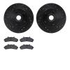8202-99117 Drilled/Slotted Rotors w/Heavy-Duty Brake Pads Kit [Silver], 1995-1997 Ford/Lincoln/Mercury/Mazda, Position: Front - image 1