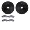 8202-99121 Drilled/Slotted Rotors w/Heavy-Duty Brake Pads Kit [Silver], 2003-2011 Ford/Lincoln/Mercury/Mazda, Position: Front - image 1