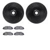 8202-99127 Drilled/Slotted Rotors w/Heavy-Duty Brake Pads Kit [Silver], 1997-1999 Ford/Lincoln/Mercury/Mazda, Position: Front - image 1