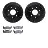 8202-99134 Drilled/Slotted Rotors w/Heavy-Duty Brake Pads Kit [Silver], 1997-2004 Ford/Lincoln/Mercury/Mazda, Position: Rear - image 1
