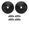 8202-99155 Drilled/Slotted Rotors w/Heavy-Duty Brake Pads Kit [Silver], 2000-2004 Ford/Lincoln/Mercury/Mazda, Position: Front - image 1