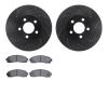 8202-99158 Drilled/Slotted Rotors w/Heavy-Duty Brake Pads Kit [Silver], 2001-2011 Ford/Lincoln/Mercury/Mazda, Position: Front - image 1