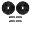 8202-99160 Drilled/Slotted Rotors w/Heavy-Duty Brake Pads Kit [Silver], 2001-2005 Ford/Lincoln/Mercury/Mazda, Position: Front - image 1