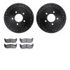 8202-99162 Drilled/Slotted Rotors w/Heavy-Duty Brake Pads Kit [Silver], 1997-2004 Ford/Lincoln/Mercury/Mazda, Position: Rear - image 1