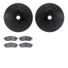 8202-99177 Drilled/Slotted Rotors w/Heavy-Duty Brake Pads Kit [Silver], 2004-2008 Ford/Lincoln/Mercury/Mazda, Position: Front - image 1