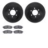 8202-99179 Drilled/Slotted Rotors w/Heavy-Duty Brake Pads Kit [Silver], 2004-2008 Ford/Lincoln/Mercury/Mazda, Position: Front - image 1