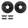 8202-99187 Drilled/Slotted Rotors w/Heavy-Duty Brake Pads Kit [Silver], 2004-2006 Ford/Lincoln/Mercury/Mazda, Position: Rear - image 1