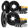 8204-40213 Drilled/Slotted Rotors w/Heavy-Duty Brake Pads Kit [Silver], 2007-2018 Multiple Makes/Models, Position: Front and Rea - image 1