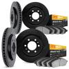 8204-40215 Drilled/Slotted Rotors w/Heavy-Duty Brake Pads Kit [Silver], Fits Select Multiple Makes/Models, Position: Front and R - image 1