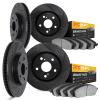 8204-40227 Drilled/Slotted Rotors w/Heavy-Duty Brake Pads Kit [Silver], 2004-2004 Mopar, Position: Front and Rear - image 1