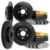 8204-42010 Drilled/Slotted Rotors w/Heavy-Duty Brake Pads Kit [Silver], Fits Select Mopar, Position: Front and Rear - image 1