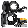 8204-48005 Drilled/Slotted Rotors w/Heavy-Duty Brake Pads/Drums & Shoes Kit [Silver], 1971-1971 GM, Position: Front and Rear