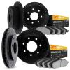 8204-99049 Drilled/Slotted Rotors w/Heavy-Duty Brake Pads Kit [Silver], 1997-2004 Ford/Lincoln/Mercury/Mazda, Position: Front an - image 1
