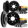 8204-99050 Drilled/Slotted Rotors w/Heavy-Duty Brake Pads Kit [Silver], 1997-2002 Ford/Lincoln/Mercury/Mazda, Position: Front an - image 1