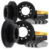 8204-99056 Drilled/Slotted Rotors w/Heavy-Duty Brake Pads Kit [Silver], 1999-2004 Ford/Lincoln/Mercury/Mazda, Position: Front an - image 1