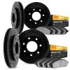 8204-99084 Drilled/Slotted Rotors w/Heavy-Duty Brake Pads Kit [Silver], 2010-2011 Ford/Lincoln/Mercury/Mazda, Position: Front an - image 1