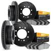 8204-99112 Drilled/Slotted Rotors w/Heavy-Duty Brake Pads Kit [Silver], Fits Select Ford/Lincoln/Mercury/Mazda, Position: Front  - image 1