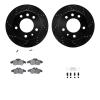 8212-40001 Drilled/Slotted Rotors w/Heavy-Duty Brake Pads Kit & Hardware [Black], 2002-2006 Multiple Makes/Models, Position: Fro - image 1