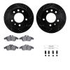 8212-40002 Drilled/Slotted Rotors w/Heavy-Duty Brake Pads Kit & Hardware [Black], 2002-2006 Multiple Makes/Models, Position: Fro - image 1