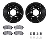 8212-40106 Drilled/Slotted Rotors w/Heavy-Duty Brake Pads Kit & Hardware [Black], Fits Select Multiple Makes/Models, Position: F - image 1