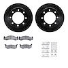 8212-40119 Drilled/Slotted Rotors w/Heavy-Duty Brake Pads Kit & Hardware [Black], 1973-1993 Mopar, Position: Front - image 1