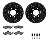8212-40150 Drilled/Slotted Rotors w/Heavy-Duty Brake Pads Kit & Hardware [Black], 1998-1999 Mopar, Position: Front - image 1