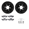 8212-40151 Drilled/Slotted Rotors w/Heavy-Duty Brake Pads Kit & Hardware [Black], 2000-2002 Mopar, Position: Front - image 1