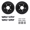 8212-40157 Drilled/Slotted Rotors w/Heavy-Duty Brake Pads Kit & Hardware [Black], 2000-2001 Mopar, Position: Front - image 1