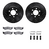 8212-40169 Drilled/Slotted Rotors w/Heavy-Duty Brake Pads Kit & Hardware [Black], 2003-2003 Mopar, Position: Front - image 1