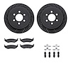 8212-40170 Drilled/Slotted Rotors w/Heavy-Duty Brake Pads Kit & Hardware [Black], 2003-2003 Mopar, Position: Rear - image 1