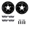 8212-42005 Drilled/Slotted Rotors w/Heavy-Duty Brake Pads Kit & Hardware [Black], 2003-2007 Mopar, Position: Rear - image 1