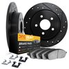 8212-42005 Drilled/Slotted Rotors w/Heavy-Duty Brake Pads Kit & Hardware [Black], 2003-2007 Mopar, Position: Rear - image 2