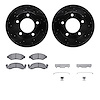 8212-42082 Drilled/Slotted Rotors w/Heavy-Duty Brake Pads Kit & Hardware [Black], 1976-1978 Mopar, Position: Front - image 1