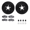 8212-42088 Drilled/Slotted Rotors w/Heavy-Duty Brake Pads Kit & Hardware [Black], 2011-2012 Mopar, Position: Front - image 1