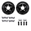 8212-42092 Drilled/Slotted Rotors w/Heavy-Duty Brake Pads Kit & Hardware [Black], 1993-1994 Mopar, Position: Rear - image 1