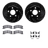 8212-42096 Drilled/Slotted Rotors w/Heavy-Duty Brake Pads Kit & Hardware [Black], 1999-2004 Mopar, Position: Front - image 1