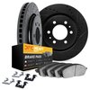 8212-44003 Drilled/Slotted Rotors w/Heavy-Duty Brake Pads Kit & Hardware [Black], 1996-2006 Mopar, Position: Front - image 2